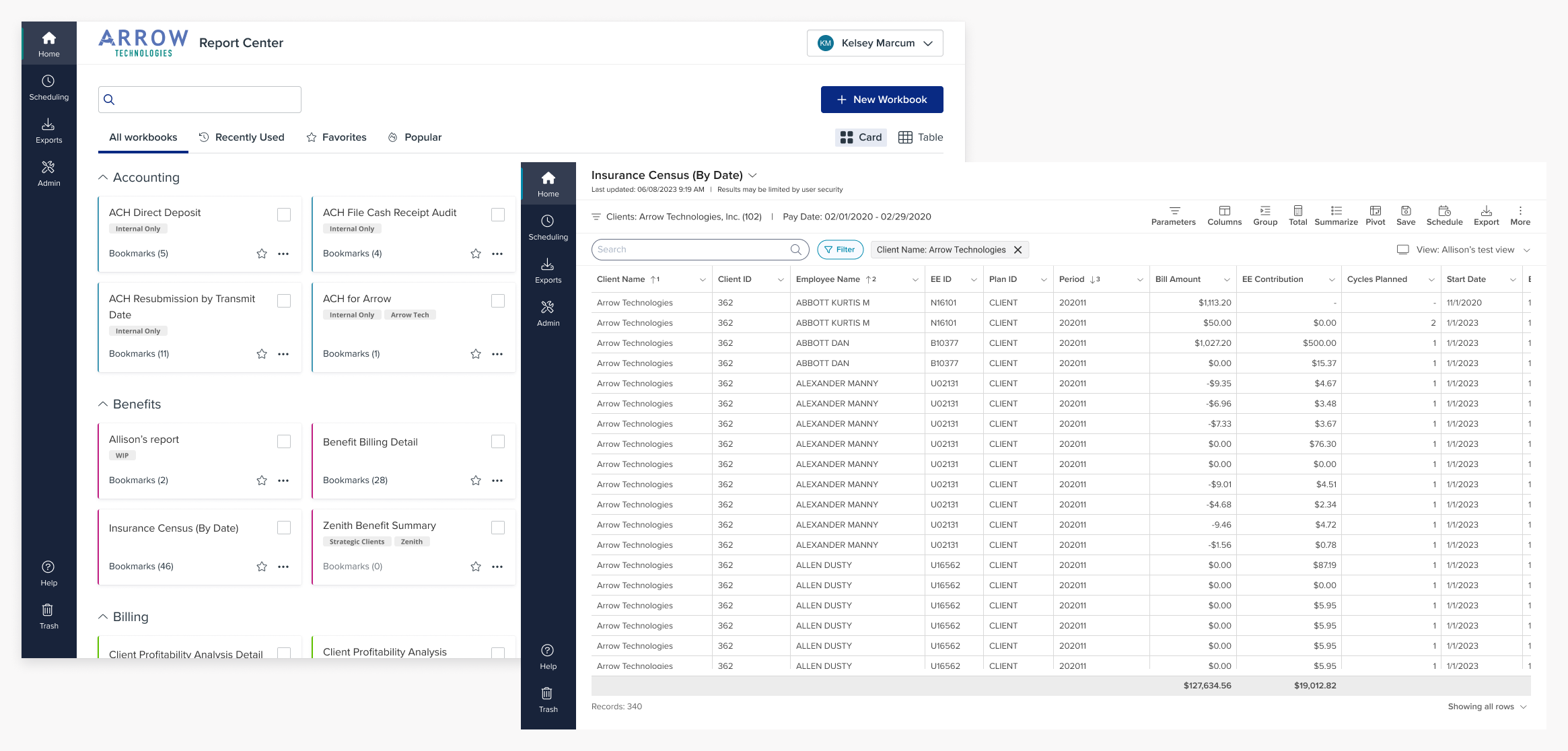 Report Center home page